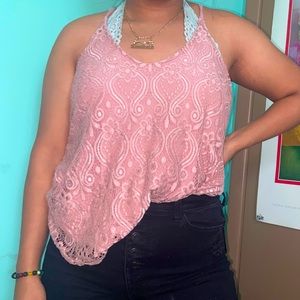 Pink sleeveless top